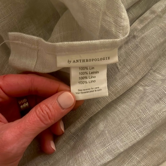 Set of 2 Anthropologie pinch-pleat linen curtain panel in Whisper Grey 96x50 - Picture 3 of 5